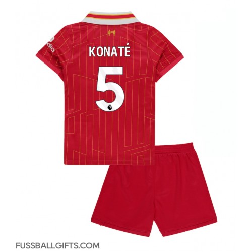 Liverpool Ibrahima Konate #5 Fußballbekleidung Heimtrikot Kinder 2024-25 Kurzarm (+ kurze hosen)